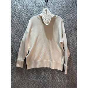 Old Navy Cream Ribbed Turtleneck Sweater Cozy‎ Oversized Women's Size L